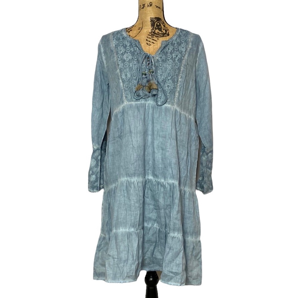 NWT Raga Blue Boho Lace Tassel Dress S